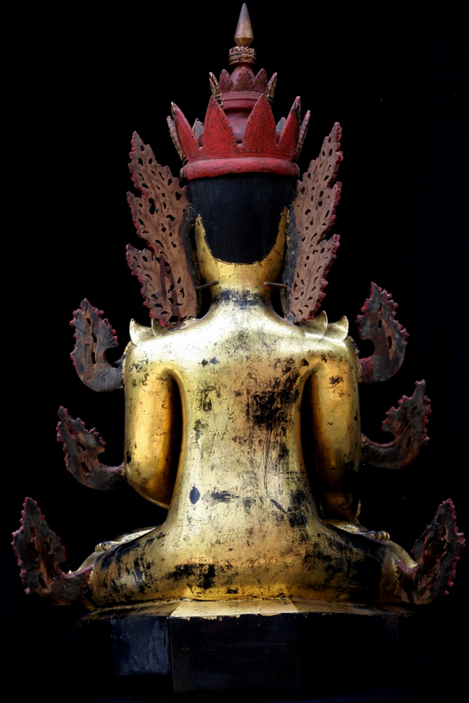 Extremely Rare Early 18C Lacquer Shan Burmese Buddha #DW098